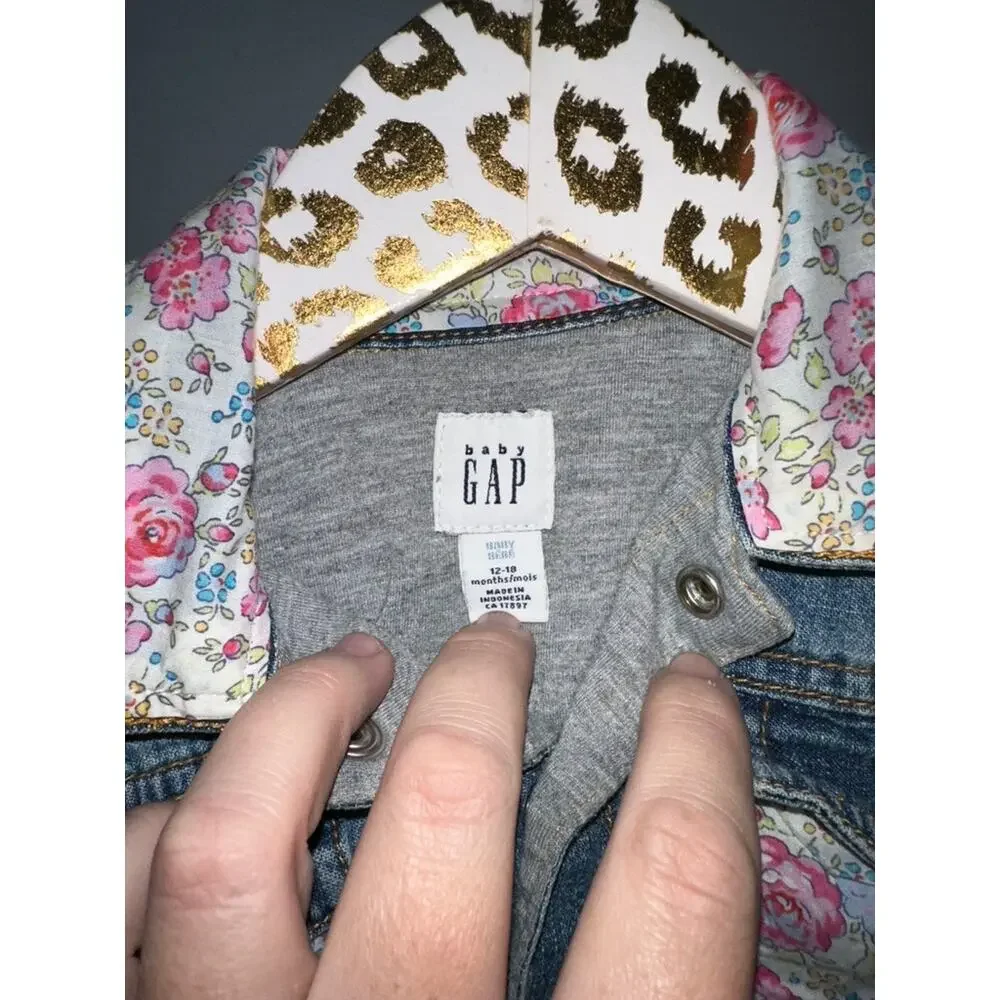 Baby Gap Floral Denim Jacket | Size 12-18 Months